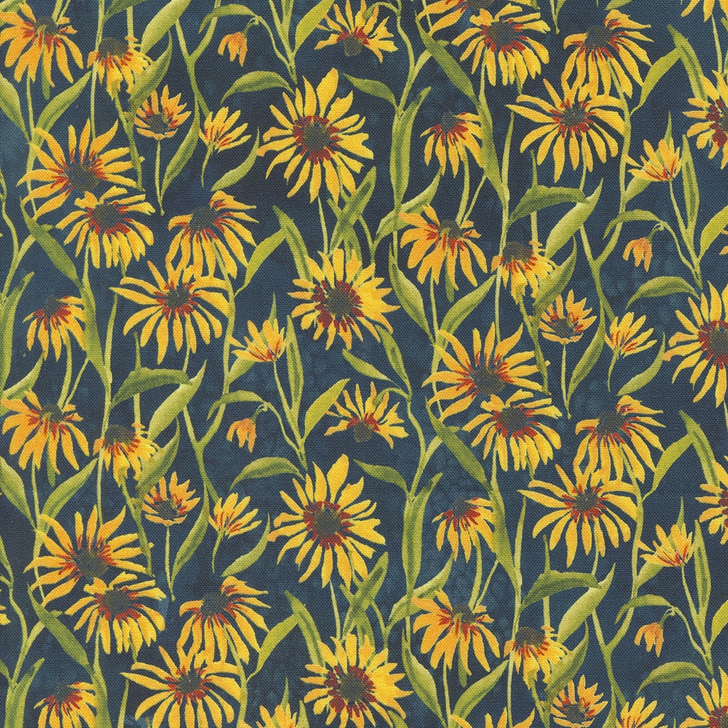 Sunflowers, Floribunda Midnight, Create Joy Project, Moda Fabrics