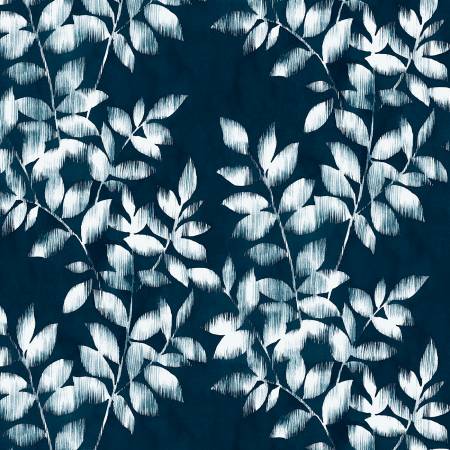 108in Brushy Vines Blue Wide Back, P&B Textiles