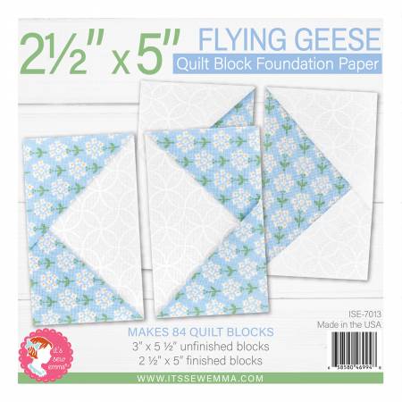 2-1/2in x 5in Flying Geese Quilt Block Foundation Paper