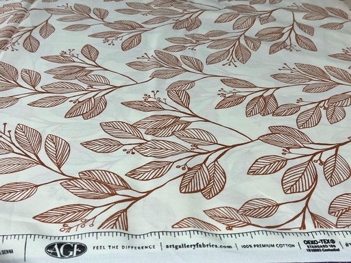 [Laurel Sienna - 10207 WIDE] 108in Floral Wide Back, Large Leaves Cotton, Art Gallery Fabrics