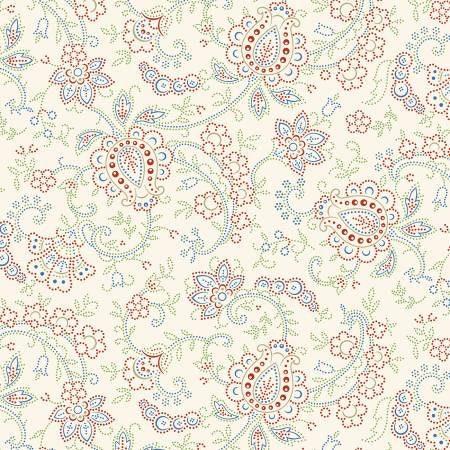 [R3608 LTCREAM] 108" Wide Fabric, Cotton Floral, Paisley, Marcus Fabrics