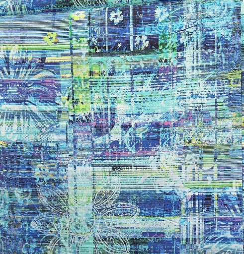 [MADA 4528 BLUE] 108" Wide Fabric, Madras Cotton Floral, MADA 4528, P&B Textiles