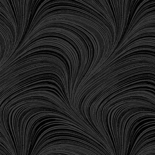 [2966W-12 BLACK] 108in Wide Wave Texture Black by Jackie Robinson for Benartex Fabrics