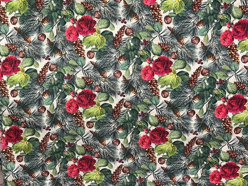[13119-70] Botanical Magic Cream, Kelly Rae Roberts, Christmas Fabric, Benartex Fabrics