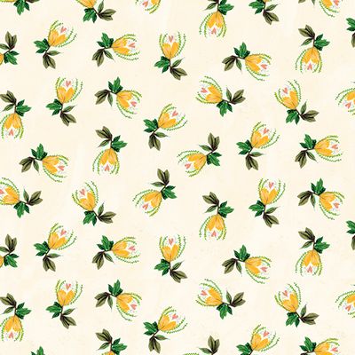[12996-03 Yellow] Floral Fabric, Rose Cotton, Be The Light, Kelly Rae Roberts, Fabric by the Yard, Benartex