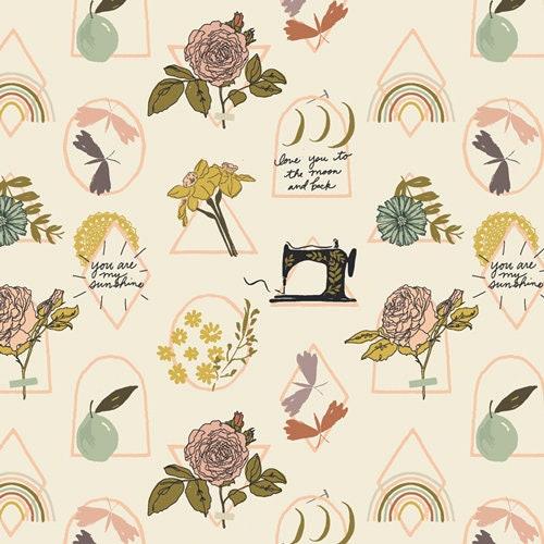 [HEH-52789] Floral Themed Cotton Fabric, Sewing Themed, Bonnie Christine, Art Gallery Fabrics