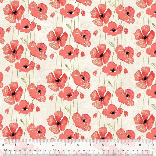 [53454-2 Poppy Field - IVORY] Poppy Field Cotton, Christina Adolph, Windham Fabrics