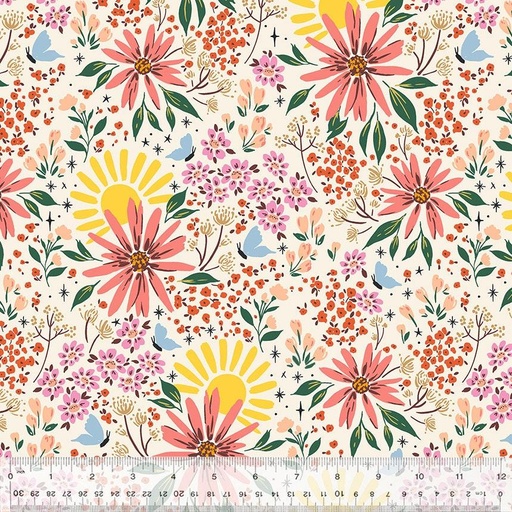 [53465-1 Sunshine Corner] Sweet Abigail, Bright Floral Cotton, Tessie Fay, Windham Fabrics