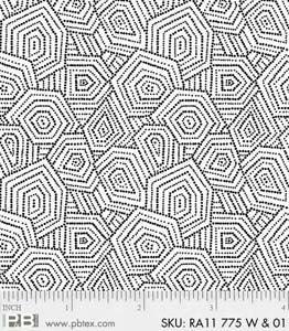 [RA11 775 WHITE] White on White Hexagons, Ramblings, P&B Textiles