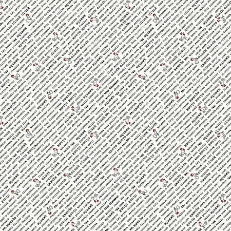 [7190S-39] Diagonal Chicken Words, Zooming Chickens, StudioE Fabric