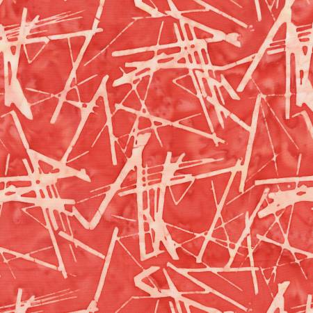 [712Q-4] Coral Batik Scraps, Found, Carrie Bloomston, Anthology Fabrics