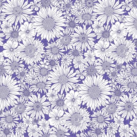 [13676B-60] Purple Upsy Daisy, Pat Sloan, Benartex Fabrics