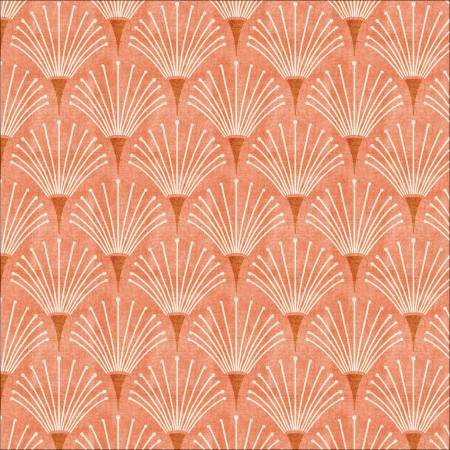 [227422-X] Organic Cotton, Rosy Deco, Albertine Coral, Amy MacCready, Cloud9 Fabrics
