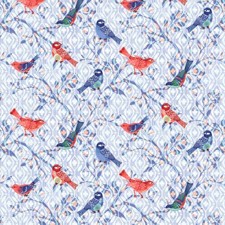 [7577S-17] Blue Bird Branches, Bella Blue Birds, Jennifer Brinley, StudioE Fabrics