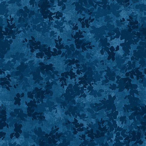 [2311-77 Navy || Verona] Navy Leaf Texture, Blank Fabrics