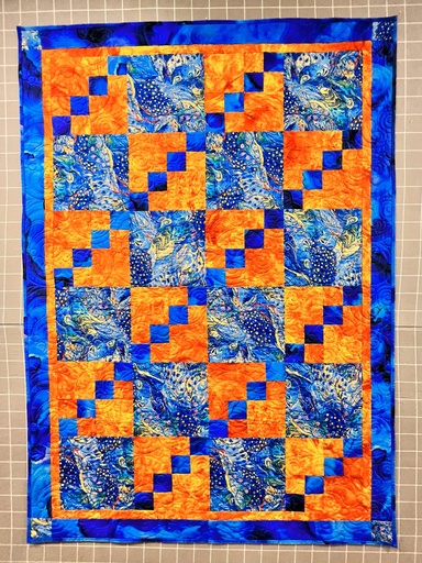 Painted Peacocks, 43" x 60", Sample Quilt