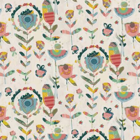 [16143B-70] Fresh Picked Linen, A Heart Led Life, Kelly Rae Roberts, Benartex Fabrics
