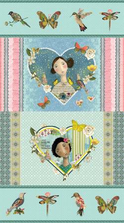 [16139B-99] A Heart Led Life Panel, Kelly Rae Roberts, Benartex Fabrics