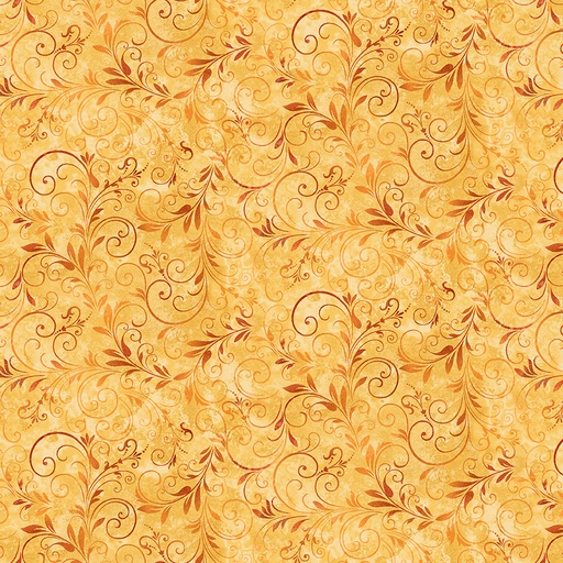 [7254-44] Fall Into Autumn, Yellow Flourish, StudioE Fabric