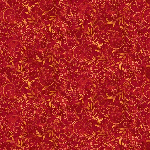 [7255-88Red] Fall Into Autumn, Red Flourish, StudioE Fabric
