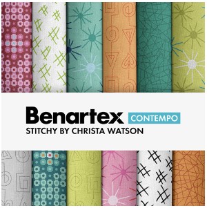 [FQSTIPK] Stitchy Fat Quarter Bundle, 25pcs/bundle, Christa Watson, Benartex