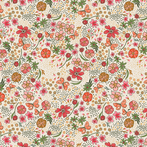 [FLF85901] Flower Clusters, Flower Seeds, Maureen Cracknell, Art Gallery Fabrics
