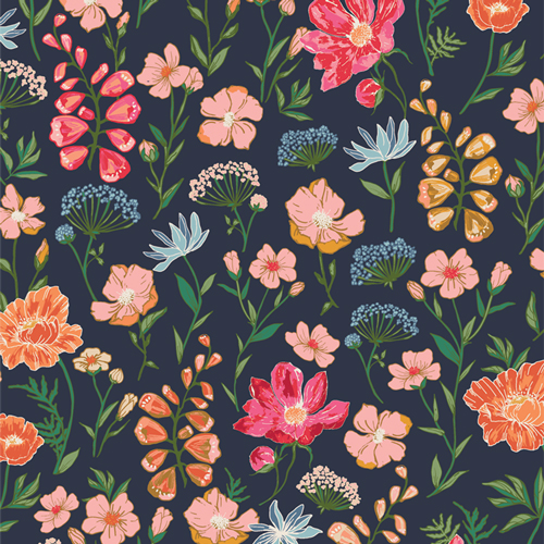 [FLF85914] Spring Flowers, Flower Seeds, Maureen Cracknell, Art Gallery Fabrics