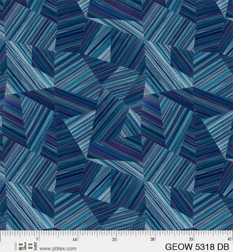 [GEOW 5318 DB] Geode Geometric Dark Blue, 108in Wide Backing, P&B Textiles