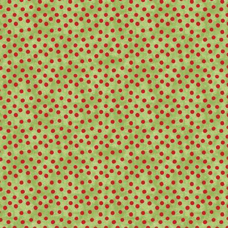 [16280B-41] Celery/Red Dot Splendor, Christmas Spirit by David Galchutt, Benartex Fabrics