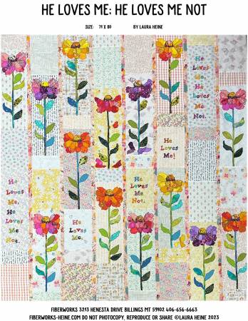 He Loves Me He Loves Me Not, Collage Pattern, Laser Cut Quilts